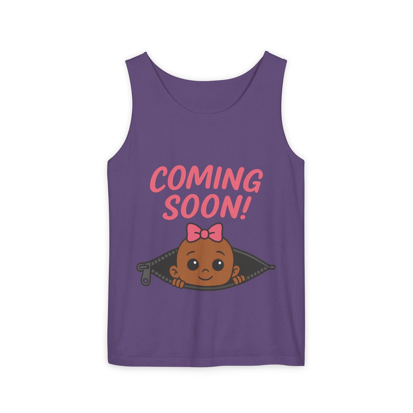 Coming Soon Maternity  Tank Top, Cute Baby Girl Pregnancy Announcement Shirt, Expecting Mom Gift, Gender Reveal Tank, Baby Shower Gift