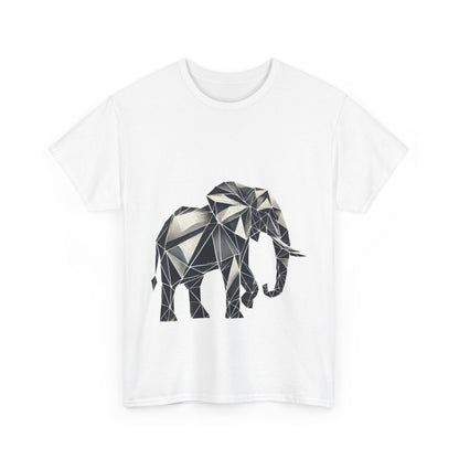 Geometric Elephant Tee - Minimalist Art Shirt, Nature Lover Gift, Animal Print T-Shirt, Unisex Cotton Tee, Eco-Friendly Wear