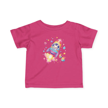 Easter Astronaut Bunny Infant Tee - Cute Rocket Bunny and Eggs Design, Fun Space Baby Shirt for 6-24 Months, Spring Holiday Outfit