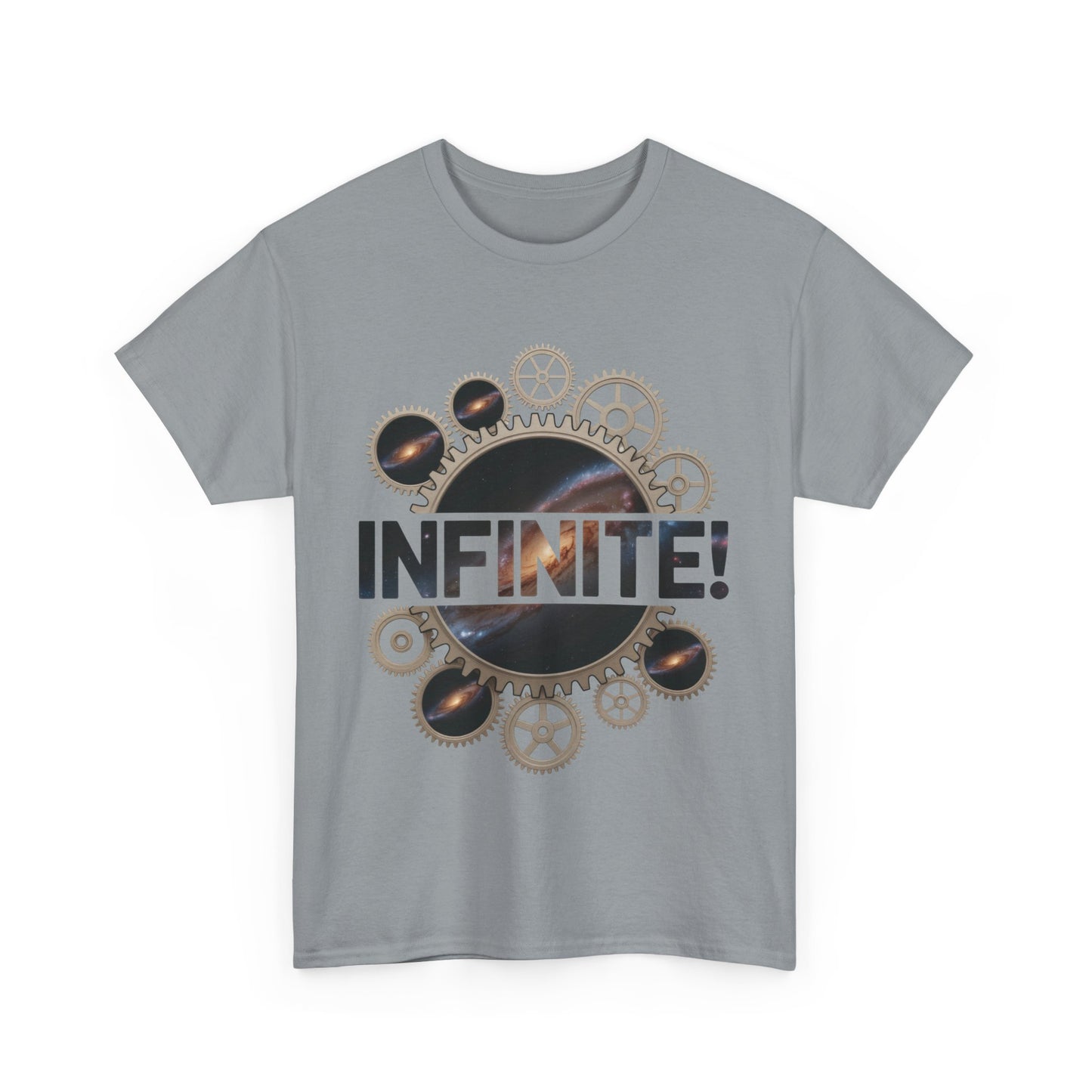 Steampunk Space Gears T-Shirt, Unisex Infinite Universe Graphic Tee, Cosmic Mechanical Design Tee for Sci-Fi & Engineering Lovers