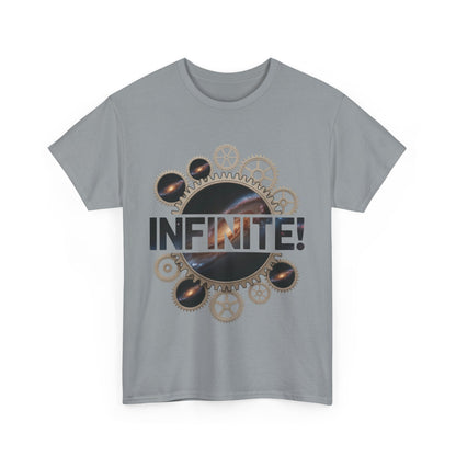 Steampunk Space Gears T-Shirt, Unisex Infinite Universe Graphic Tee, Cosmic Mechanical Design Tee for Sci-Fi & Engineering Lovers