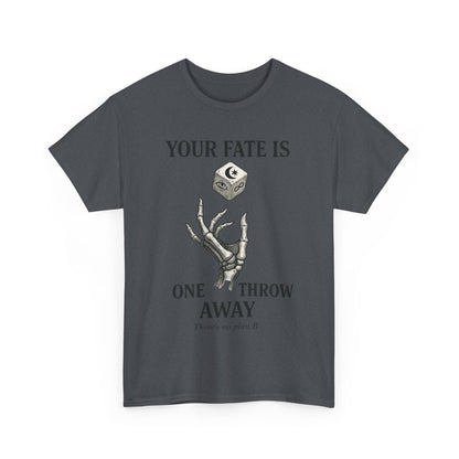 Your Fate Mens Heavy Cotton Tee, Skeleton Dice Graphic T-Shirt, Trendy Gift for Gamers, Gambling Tee, Unique Quote Apparel