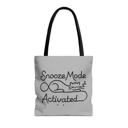 Sleepy Cat Tote Bag - Snooze Mode Activated, Cute Cat Lover Gift, Lounge Essential, Beach, Grocery, Everyday Use, Beach Weekender Bag