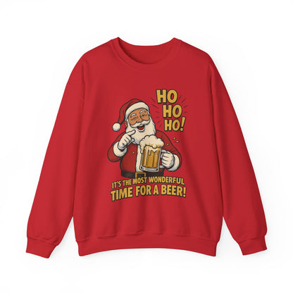 Funny Santa Beer Christmas Sweatshirt, Men's Holiday Pullover, Men's Heavy Blend™ Crewneck Sweatshirt