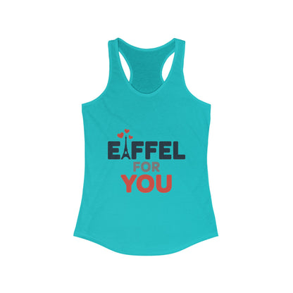 Women's Ideal Racerback Tank, Eiffel For You Romantic Paris Womens Tank Top, Love Tank