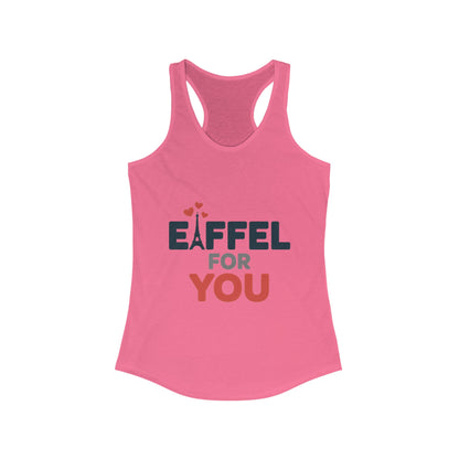 Women's Ideal Racerback Tank, Eiffel For You Romantic Paris Womens Tank Top, Love Tank