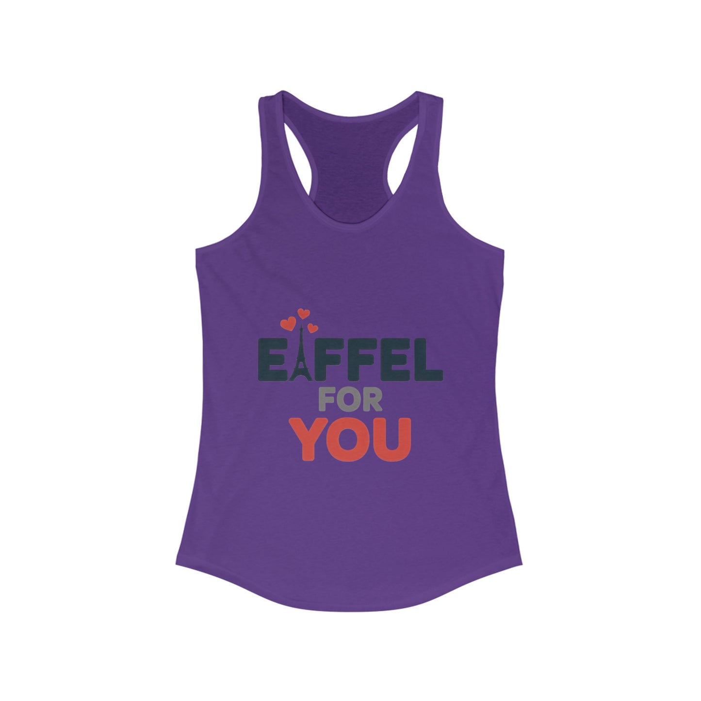 Women's Ideal Racerback Tank, Eiffel For You Romantic Paris Womens Tank Top, Love Tank
