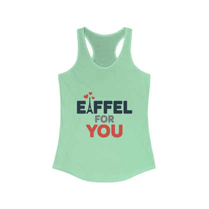 Women's Ideal Racerback Tank, Eiffel For You Romantic Paris Womens Tank Top, Love Tank