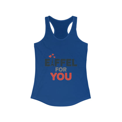 Women's Ideal Racerback Tank, Eiffel For You Romantic Paris Womens Tank Top, Love Tank