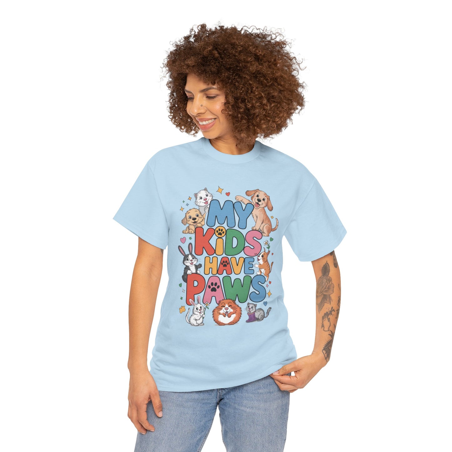 My Kids Have Paws Shirt, Cute Pet Mom Tee, Dog Cat Bunny Lover Gift, Funny Animal Parent T-Shirt, Gift for Pet Parents, Cute Pet T-Shirt