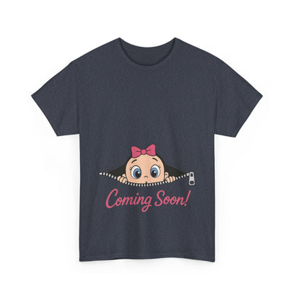 Coming Soon Maternity T-Shirt, Cute Baby Girl Pregnancy Announcement Shirt, Expecting Mom Gift, Gender Reveal Tee, Baby Shower Gift