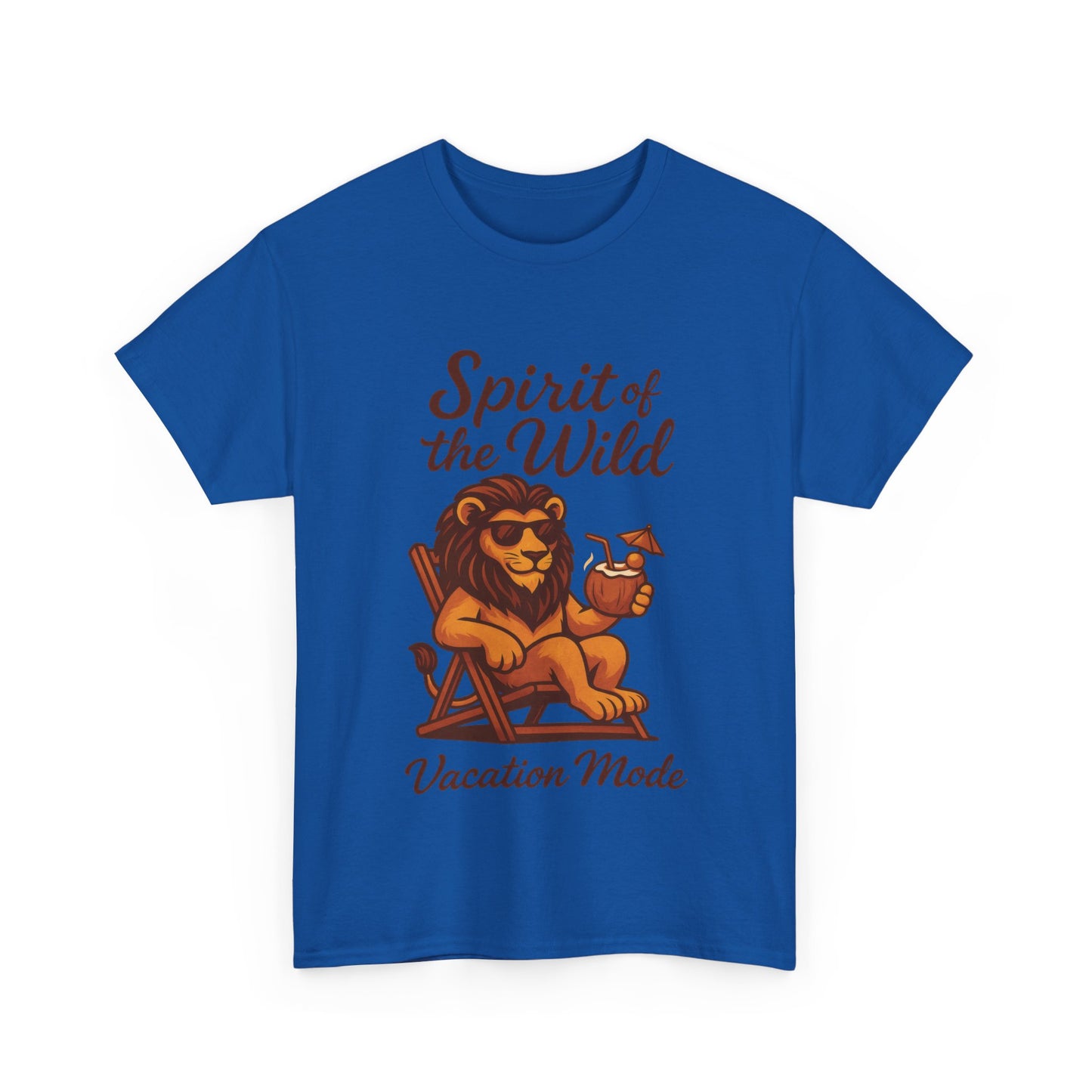Spirit of the Wild Lion Shirt for Men - Vacation Mode Funny Summer Tee - Relaxed Jungle King Graphic, Vacation Mode, Perfect for Vacations