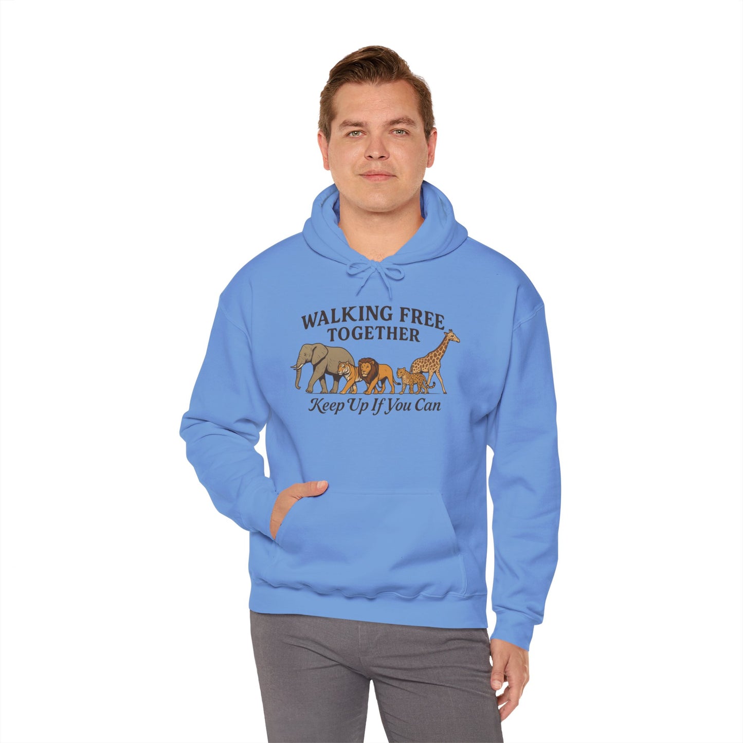 Spirit of the Wild Lion Mens Hoodie - Vacation Mode Funny Jungle King Graphic Pullover for Men, Wildlife Lovers Gift, Cozy Nature Hoodie