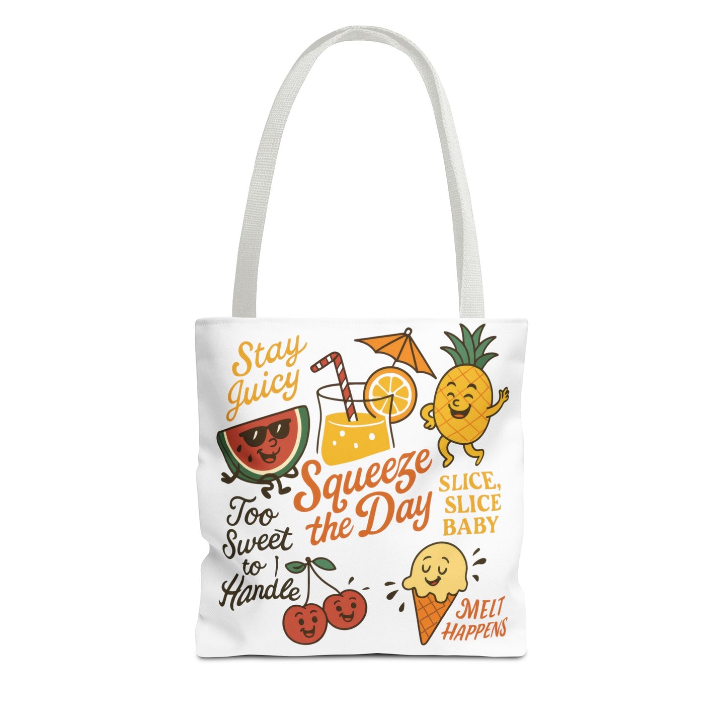 Juicy Summer Tote Bag, Fun Beach Carryall, Perfect for Grocery Shopping, Reusable Market Tote, Cute Gift for Fruit Lovers, Large Tote Bag