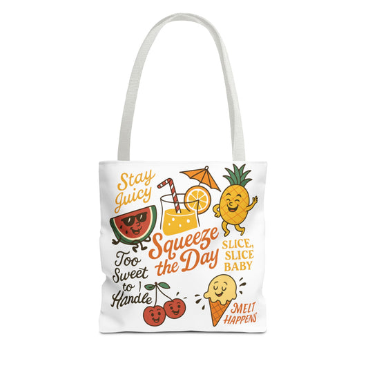 Juicy Summer Tote Bag, Fun Beach Carryall, Perfect for Grocery Shopping, Reusable Market Tote, Cute Gift for Fruit Lovers, Large Tote Bag