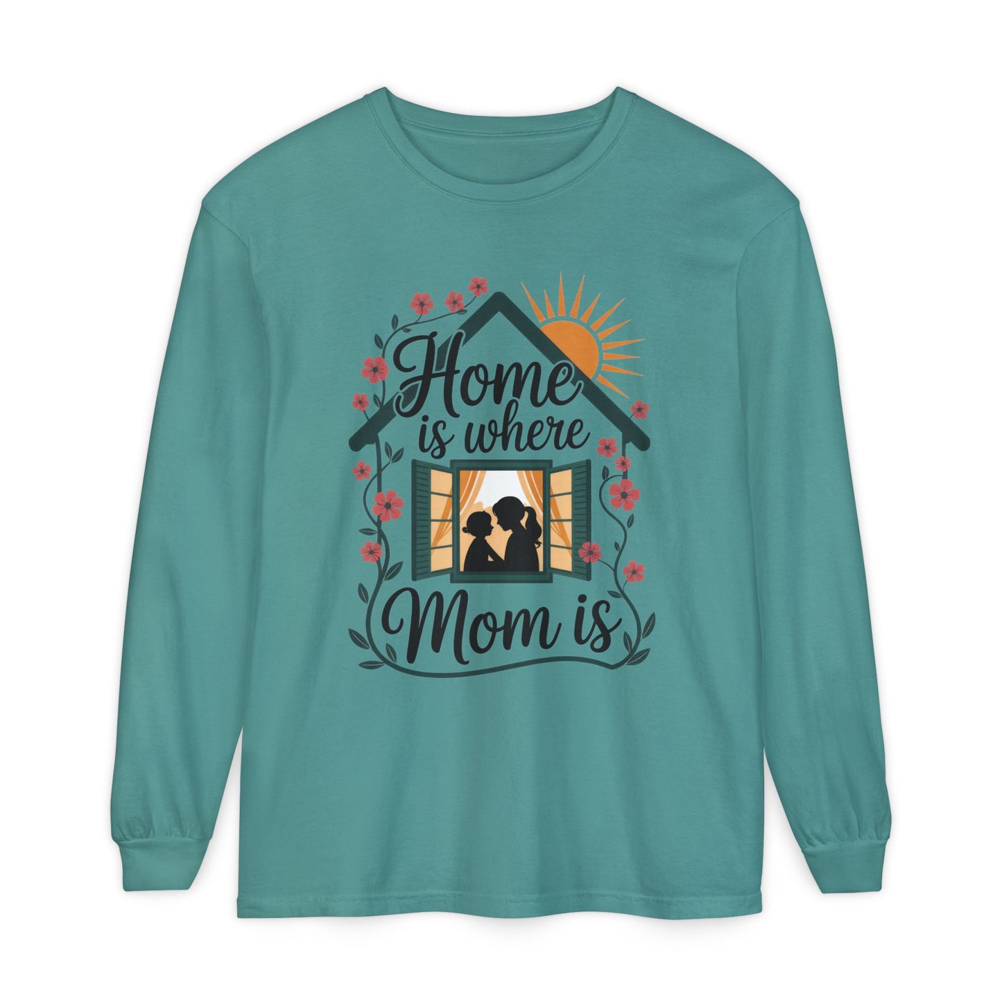 Home Is Where Mom Is Long Sleeve T-Shirt, Mother's Day Cotton Shirt, Cute Family Gift for Mom, Sentimental Mom Gift, mother's day Gift