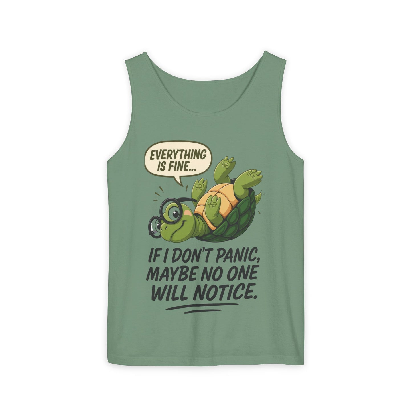 Mens Funny Turtle Graphic Tank Top, Summer Apparel, Gift for Animal Lovers, Beach Day Essentials, Mens Casual Wear, Relaxed Vibes