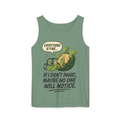 Mens Funny Turtle Graphic Tank Top, Summer Apparel, Gift for Animal Lovers, Beach Day Essentials, Mens Casual Wear, Relaxed Vibes