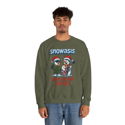 Snowasis Some Might Sleigh Men's Christmas Sweatshirt, Funny Rock Holiday Sweater
