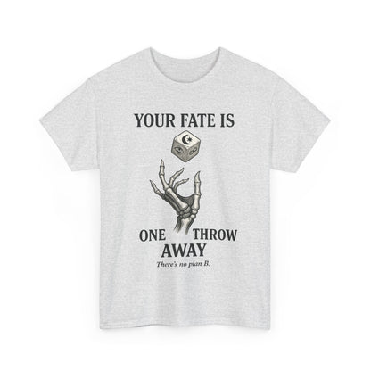 Your Fate Mens Heavy Cotton Tee, Skeleton Dice Graphic T-Shirt, Trendy Gift for Gamers, Gambling Tee, Unique Quote Apparel