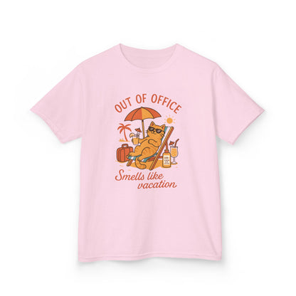 Funny Cat Vacation T-Shirt for Kids, Out of Office Beach Shirt, Summer Holiday Tee, Summer Fun, Beachwear, Travel Tee, Gift for Kids