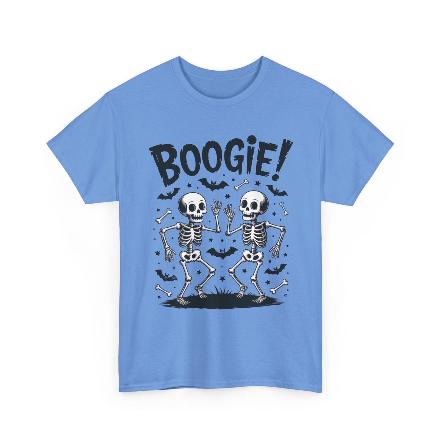 Halloween Dancing Skeletons Women's T-Shirt, BOOGIE! Funny Spooky Graphic Tee for Women, Women's Heavy Cotton Tee