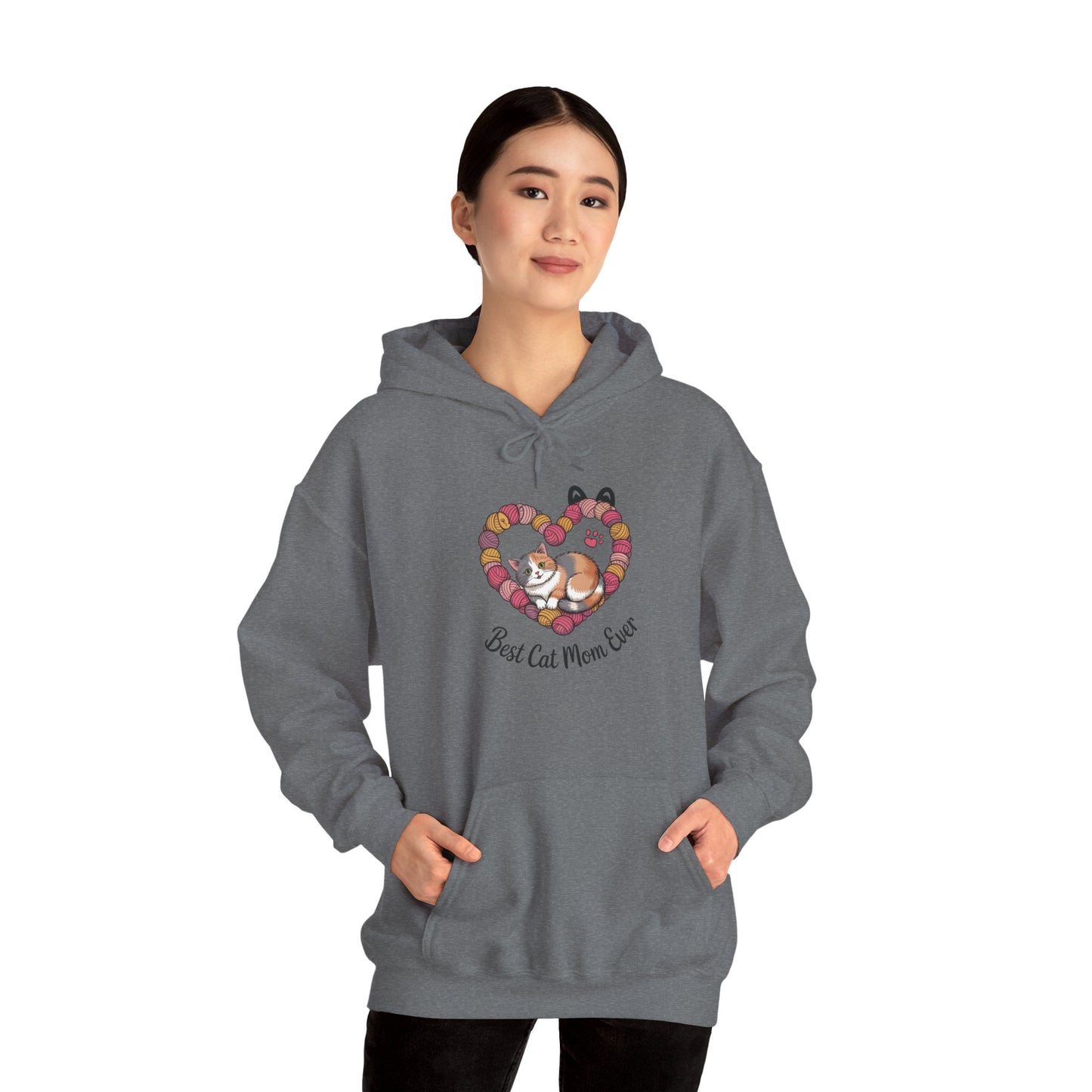 Best Cat Mom Ever Hoodie, Cozy Sweatshirt for Cat Lovers, Gift for Cat Moms, Feline Themed Apparel, Pet Lover Hoodie, Mother's Day Gift