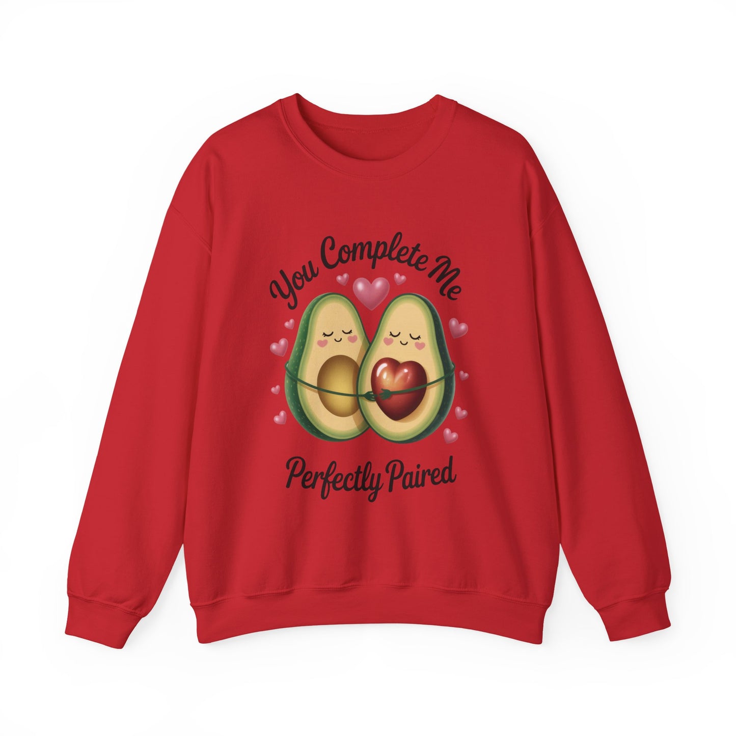Cute Avocado Love Crewneck Sweatshirt, Sweatshirt for Couples, Perfect Gift for Valentines Day, Cozy Apparel, Avocado Lover Gift