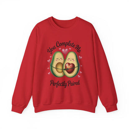 Cute Avocado Love Crewneck Sweatshirt, Sweatshirt for Couples, Perfect Gift for Valentines Day, Cozy Apparel, Avocado Lover Gift