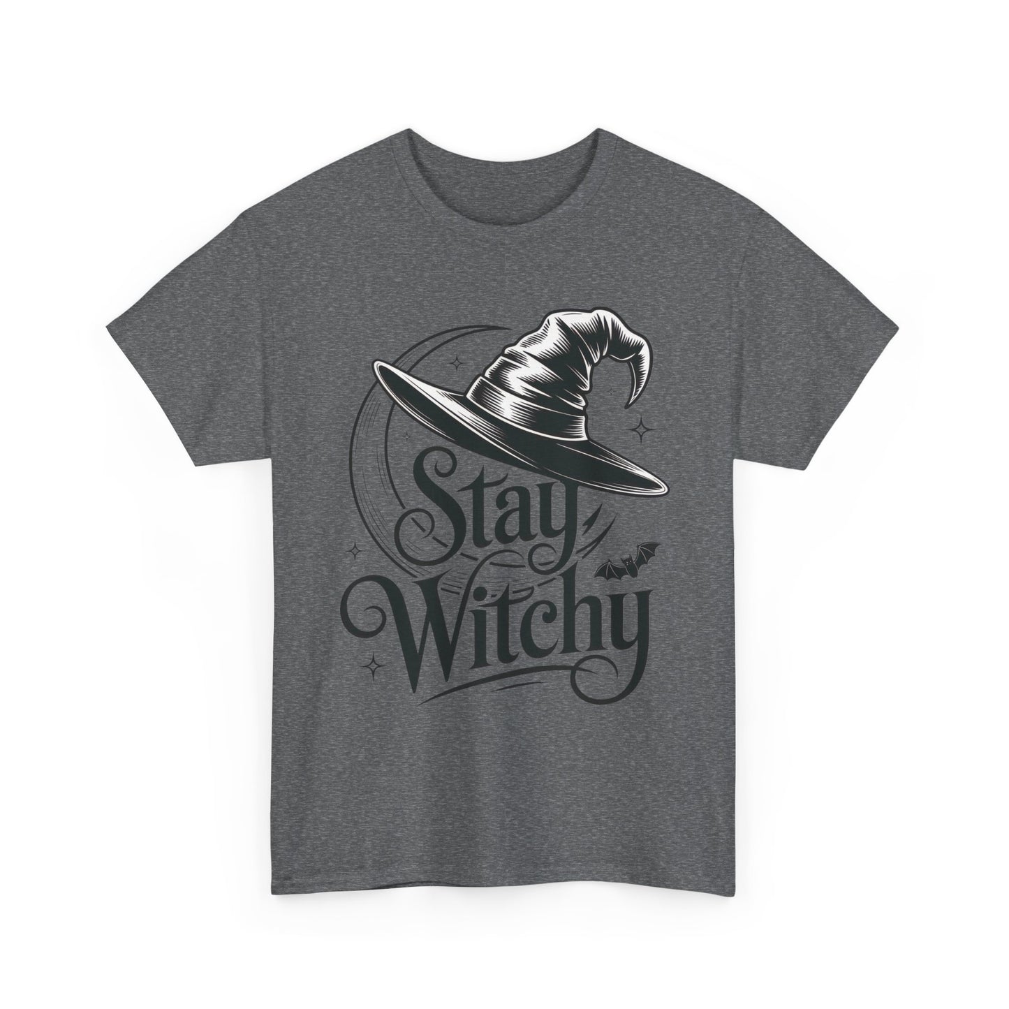 Stay Witchy Gothic Moon Witch Hat Women's T-Shirt, Minimalist Halloween Witchy Graphic Tee