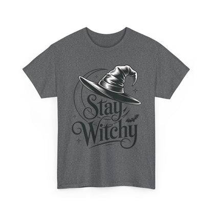 Stay Witchy Gothic Moon Witch Hat Women's T-Shirt, Minimalist Halloween Witchy Graphic Tee