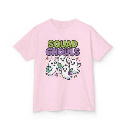Kids Squad Ghouls T-Shirt, Cute Ghost Friends School Shirt, Halloween Back to School Tee for Boys & Girls