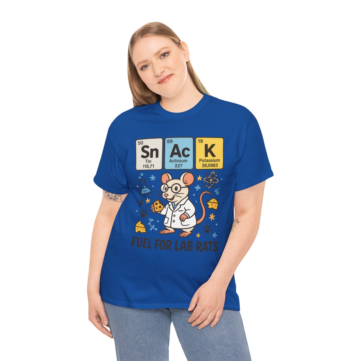 Funny Womens Science T-Shirt,Periodic Table Tee, Fuel for Lab Rats Nerdy Shirt, Gifts for STEM Lovers, Quirky Science Apparel