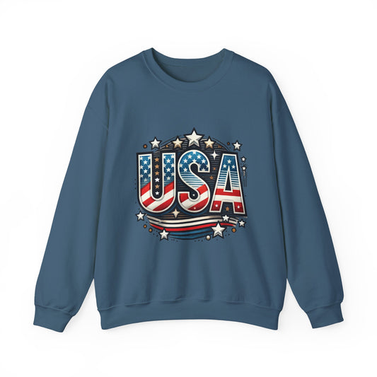 USA Pride Crewneck Sweatshirt, Comfortable Unisex Top, Great for Fourth of July, Independence Day, Everyday Wear, Cozy Gift