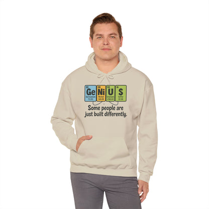 Funny Mens Genius Hoodie, Periodic Table Nerd Sweatshirt, Smart Science Pullover Gift for Him, Science Lover Apparel, Funny Hoodie