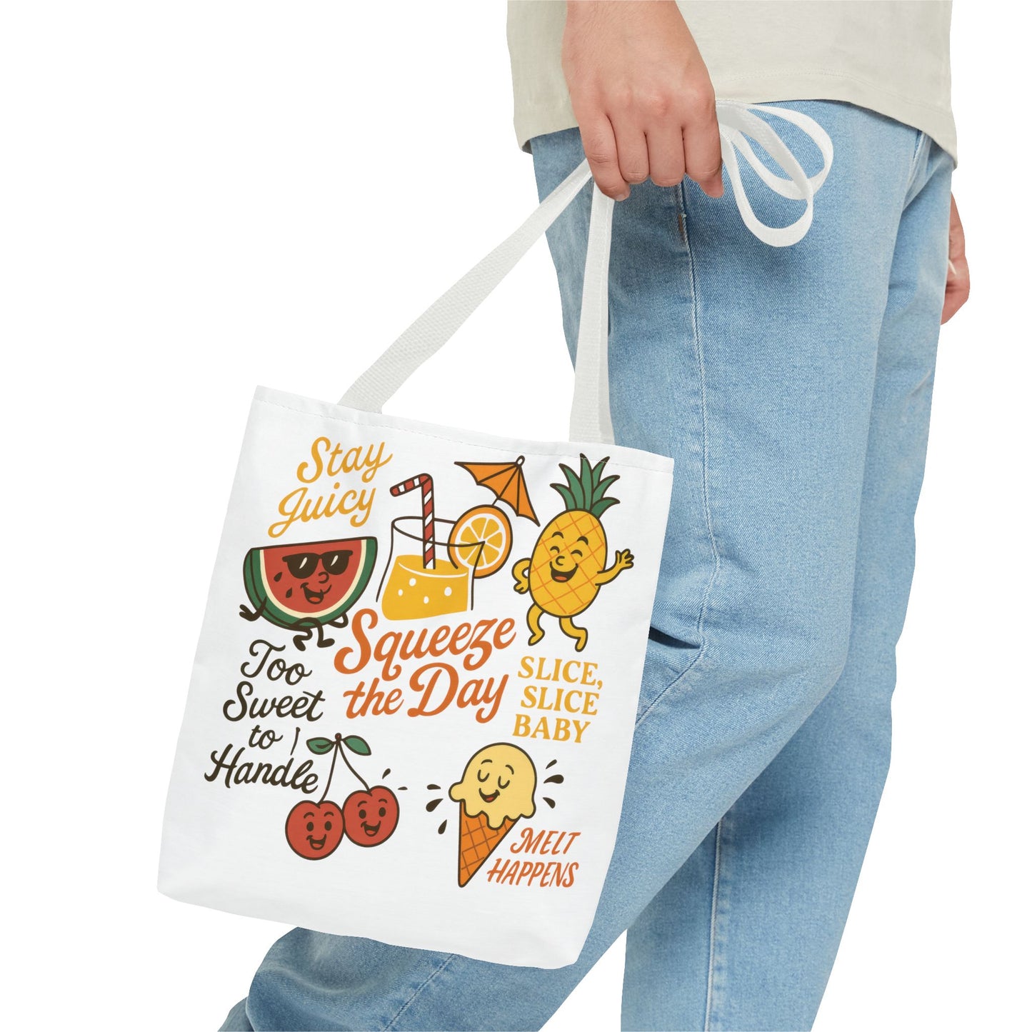 Juicy Summer Tote Bag, Fun Beach Carryall, Perfect for Grocery Shopping, Reusable Market Tote, Cute Gift for Fruit Lovers, Large Tote Bag