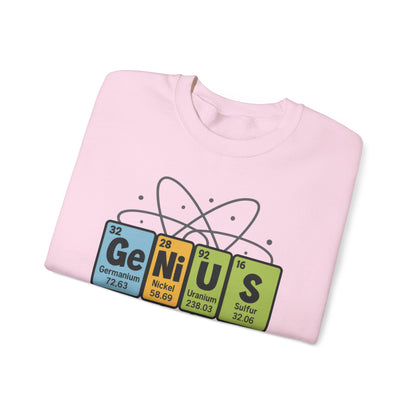 Funny Womens Science Sweatshirt, Genius Periodic Table Pullover, Nerdy Chemistry Gift for Her,  Funny Gift for Nerds, Science Geek Apparel