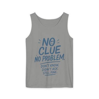 Funny No Clue Mens Tank Top, No Problem Quote, Dont Know Didnt Ask Slogan Tee, Workout Sleeveless Gym Shirt, Relaxed Fit Gift for Him
