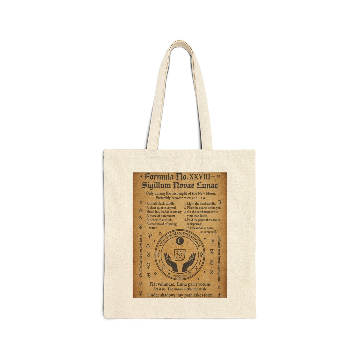 New Moon Ritual Spell Page, Moon Phase Magic, Mystical Grimoire Design, Witchy Bag, Witchy Gift, Mystical, Boho Tote Bag