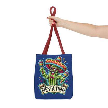 Fiesta Time Cactus Tote Bag, Funny Mexican Party Gift, Sombrero Maracas Print, Cinco de Mayo Bag, Summer Festival Tote, Beach Bag, Shopping