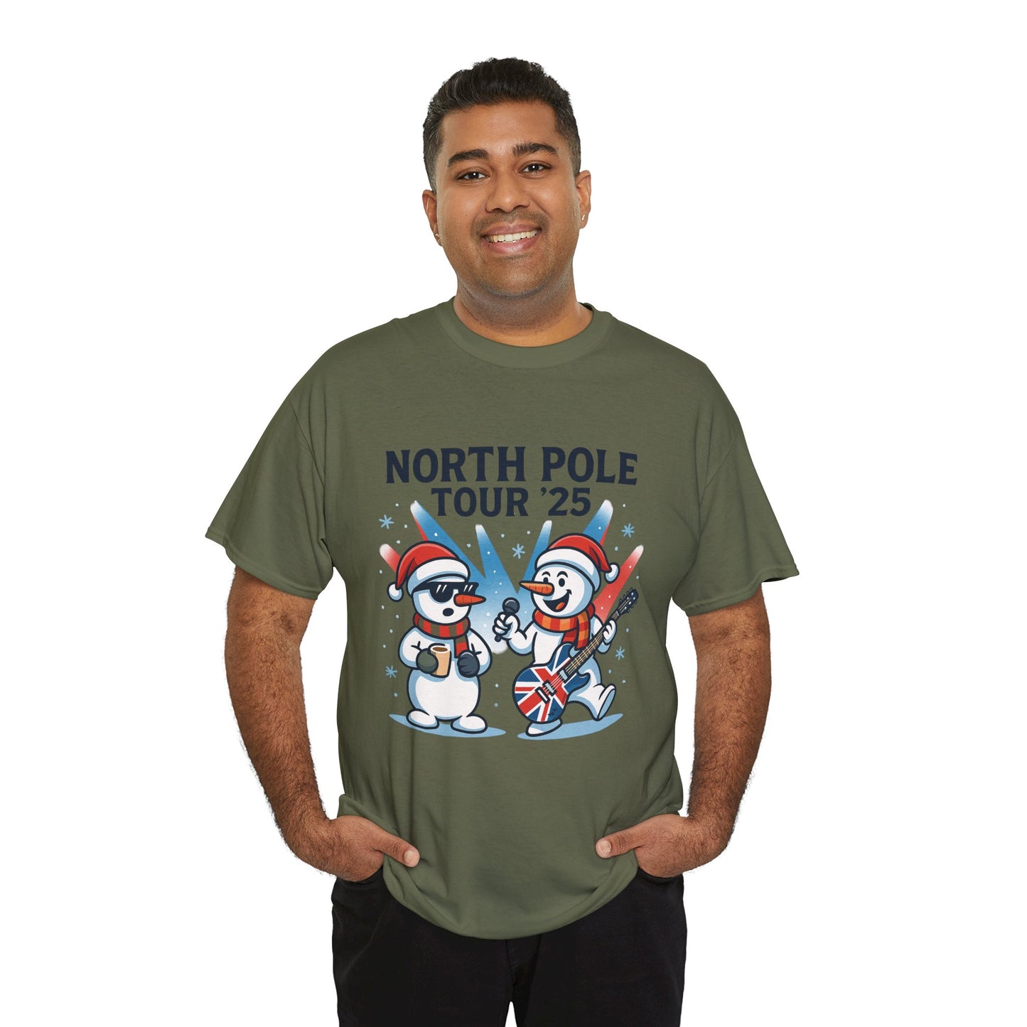 North Pole Tour 25 Men's Christmas T-Shirt, Funny Rock Music Holiday Tee