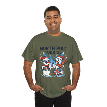 North Pole Tour 25 Men's Christmas T-Shirt, Funny Rock Music Holiday Tee