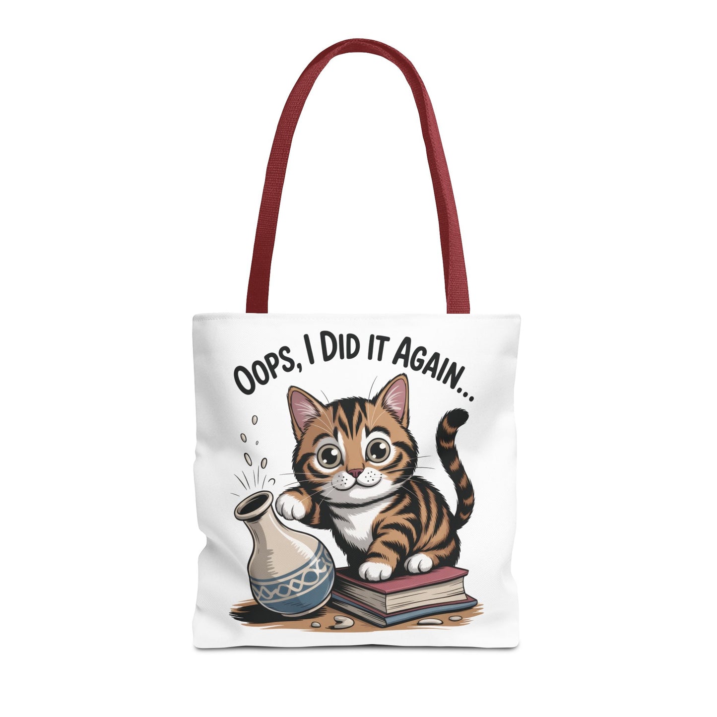 Cat-Themed Tote Bag, "Oops, I Did It Again", Perfect Gift for Cat Lovers, Pet Owners, Birthday, or Everyday Use, Large Tote Bag, beach bag
