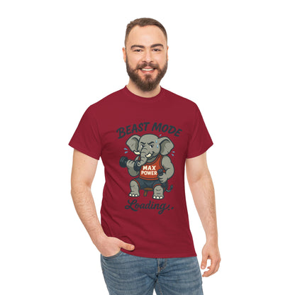 Beast Mode Elephant Gym Shirt, Funny Workout T-Shirt For Men, Max Power Fitness Tee, Beast Mode Loading Graphic, Gym Motivation Gift