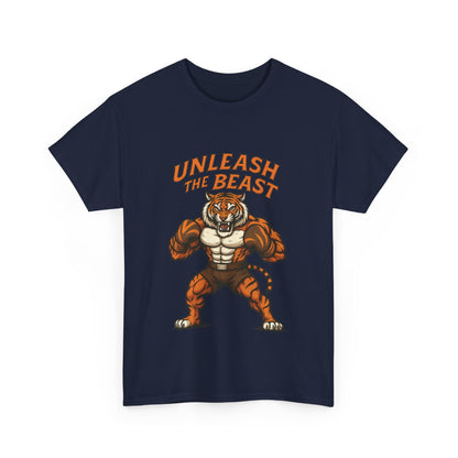 Unleash The Beast Tiger Gym Shirt, Mens Workout T-Shirt, Bodybuilding Motivation Tee, Fitness Muscle Tiger Graphic, Strong Beast Gym Top