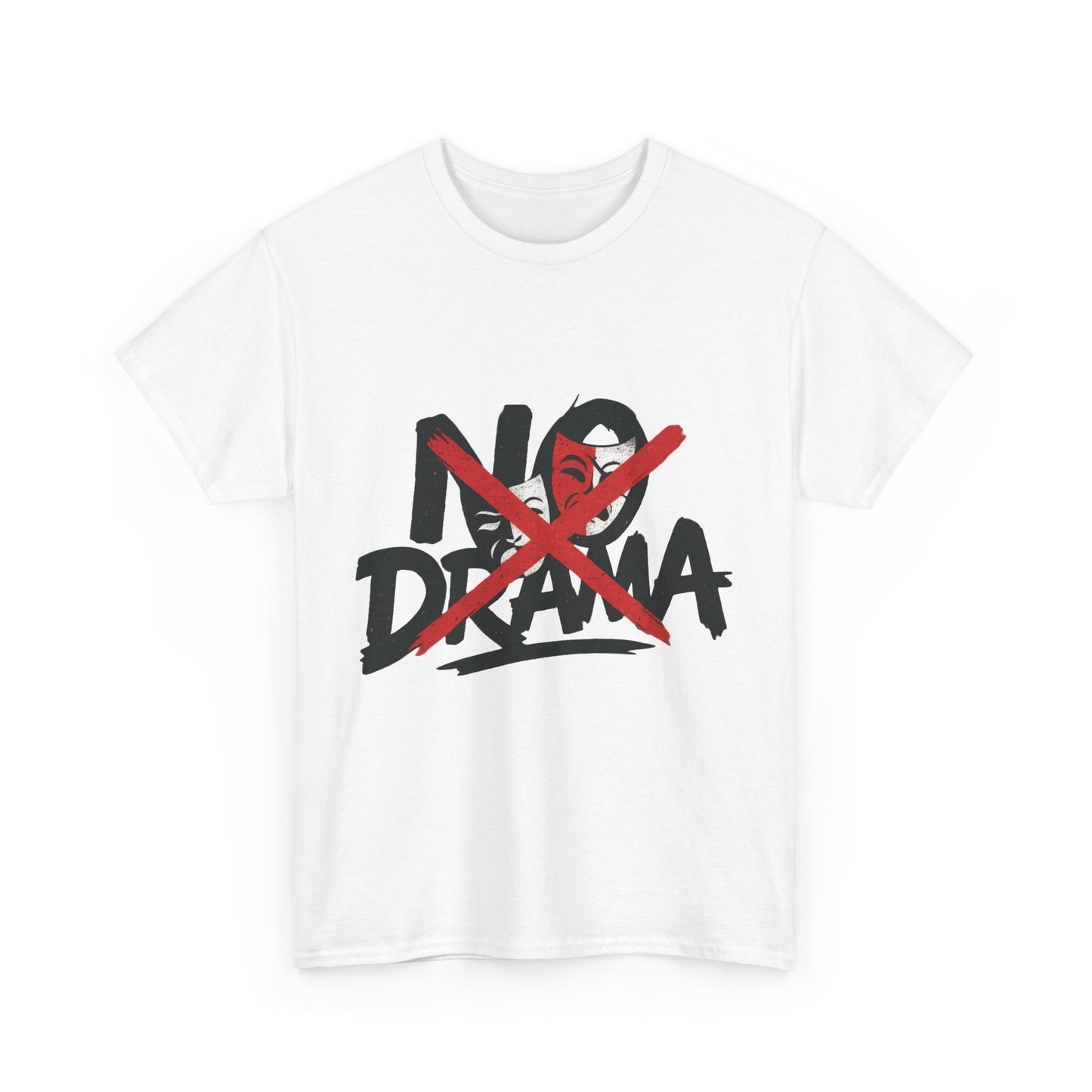 No Drama Unisex Heavy Cotton Tee, Casual Shirt, Gift for Friends, Relaxed Fit, Comfort Wear, Everyday Style