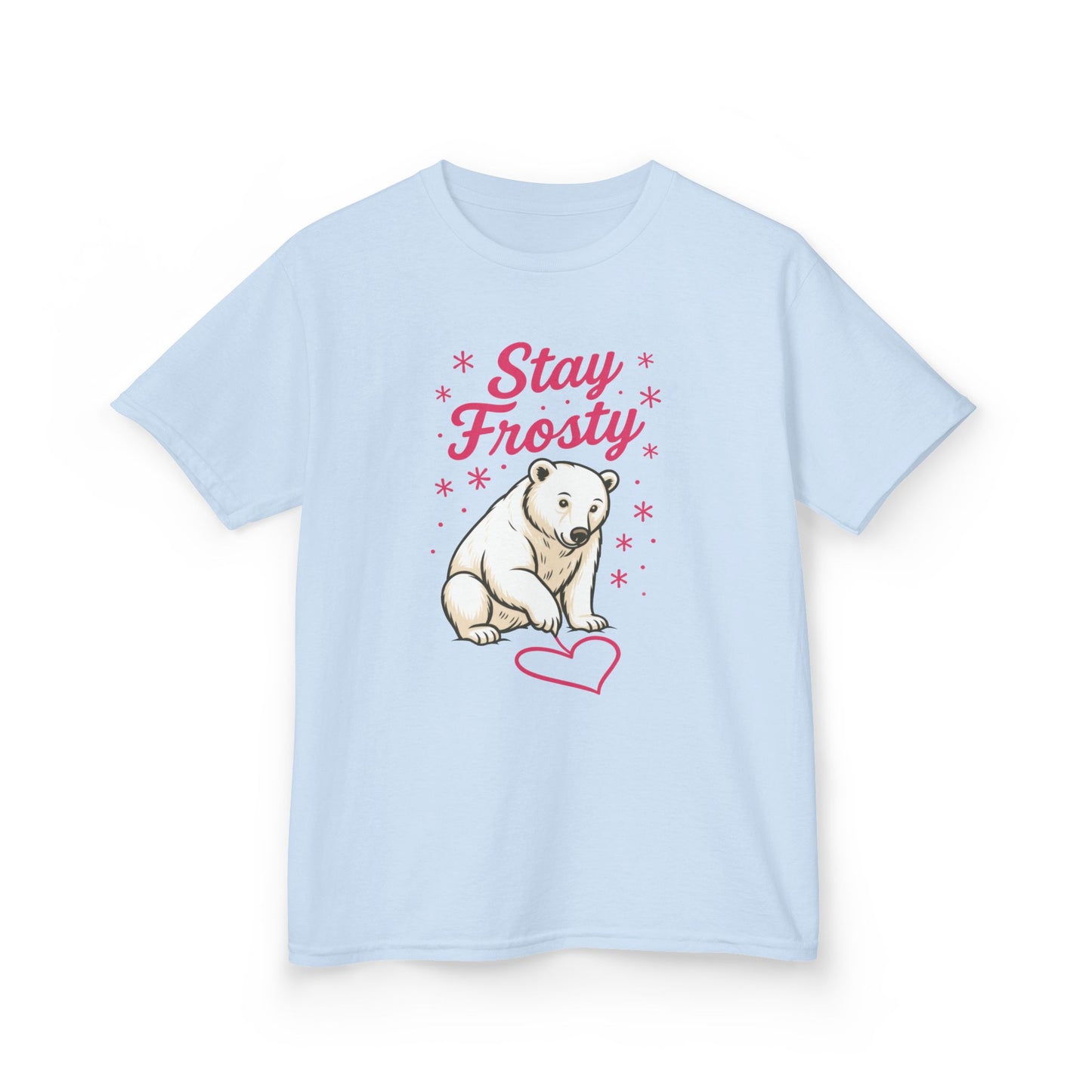 Kids Heavy Cotton™ Tee, Kids Stay Frosty Polar Bear T-Shirt, Cute Winter Graphic Tee for Children