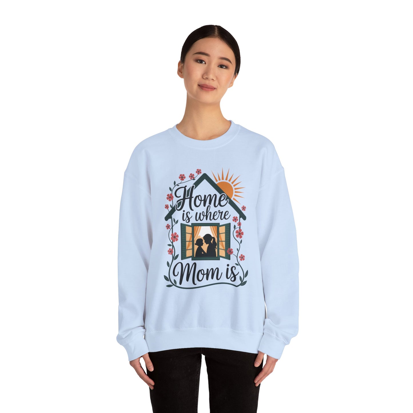 Home Is Where Mom Is Sweatshirt, Mother's Day Cotton Sweatshirt, Cute Family Gift for Mom, Sentimental Mom Gift, mother's day Gift