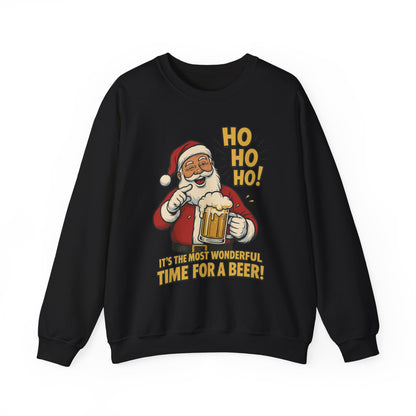 Funny Santa Beer Christmas Sweatshirt, Men's Holiday Pullover, Men's Heavy Blend™ Crewneck Sweatshirt