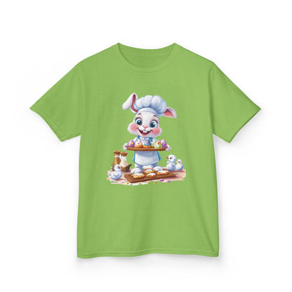 Easter Bunny Chef Kids T-Shirt, Cute Spring Baking Tee with Eggs, Toddler Easter Outfit, Bunny Holding Egg Tray Tee, Cute Animal Design